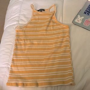 Charlotte Russe yellow medium striped tank top